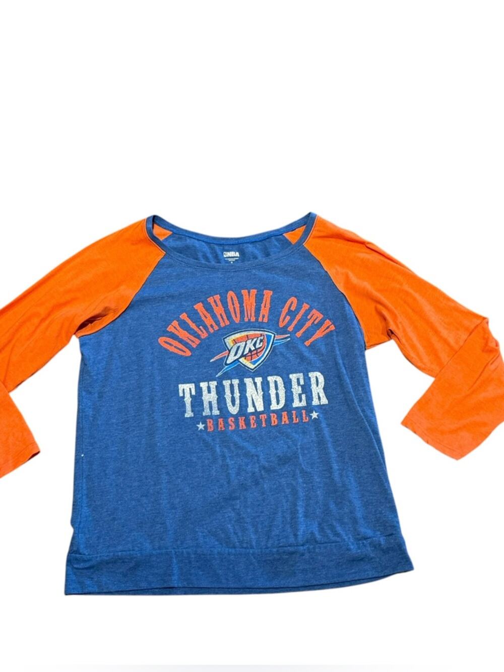 NBA OKC Thunder Women’s XL Blue & Orange Raglan Tee